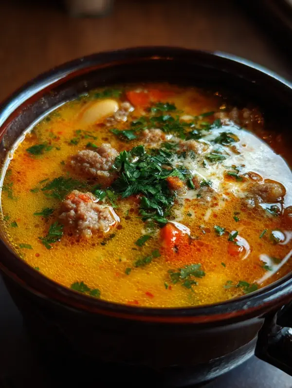 spicy sausage and white bean soup