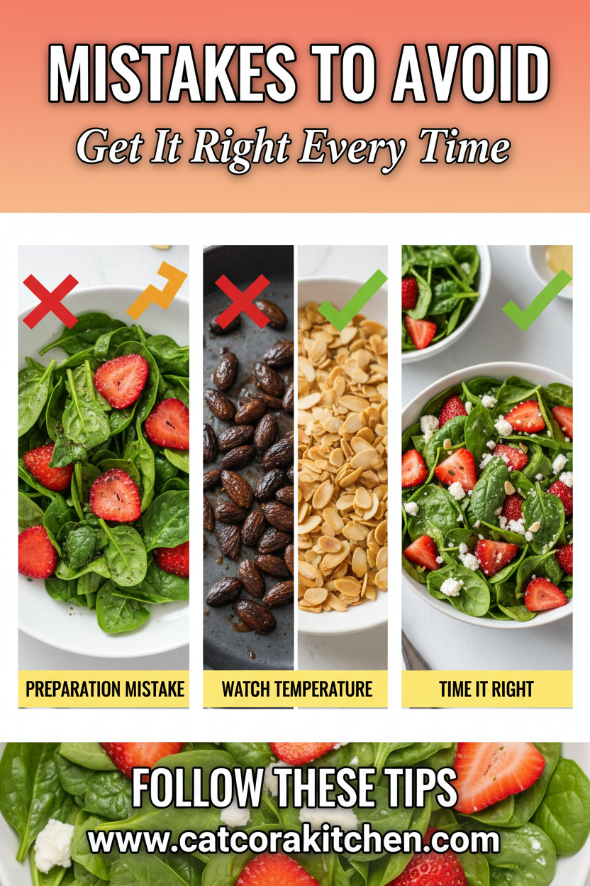 Spinach and strawberry spring salad common mistakes