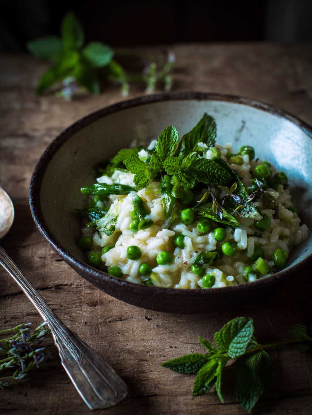 card recipe ingredients and instructions spring vegetable risotto with peas and mint