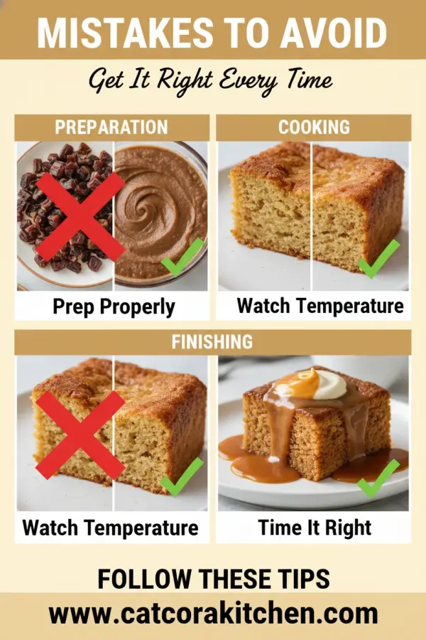 Sticky toffee pudding common mistakes
