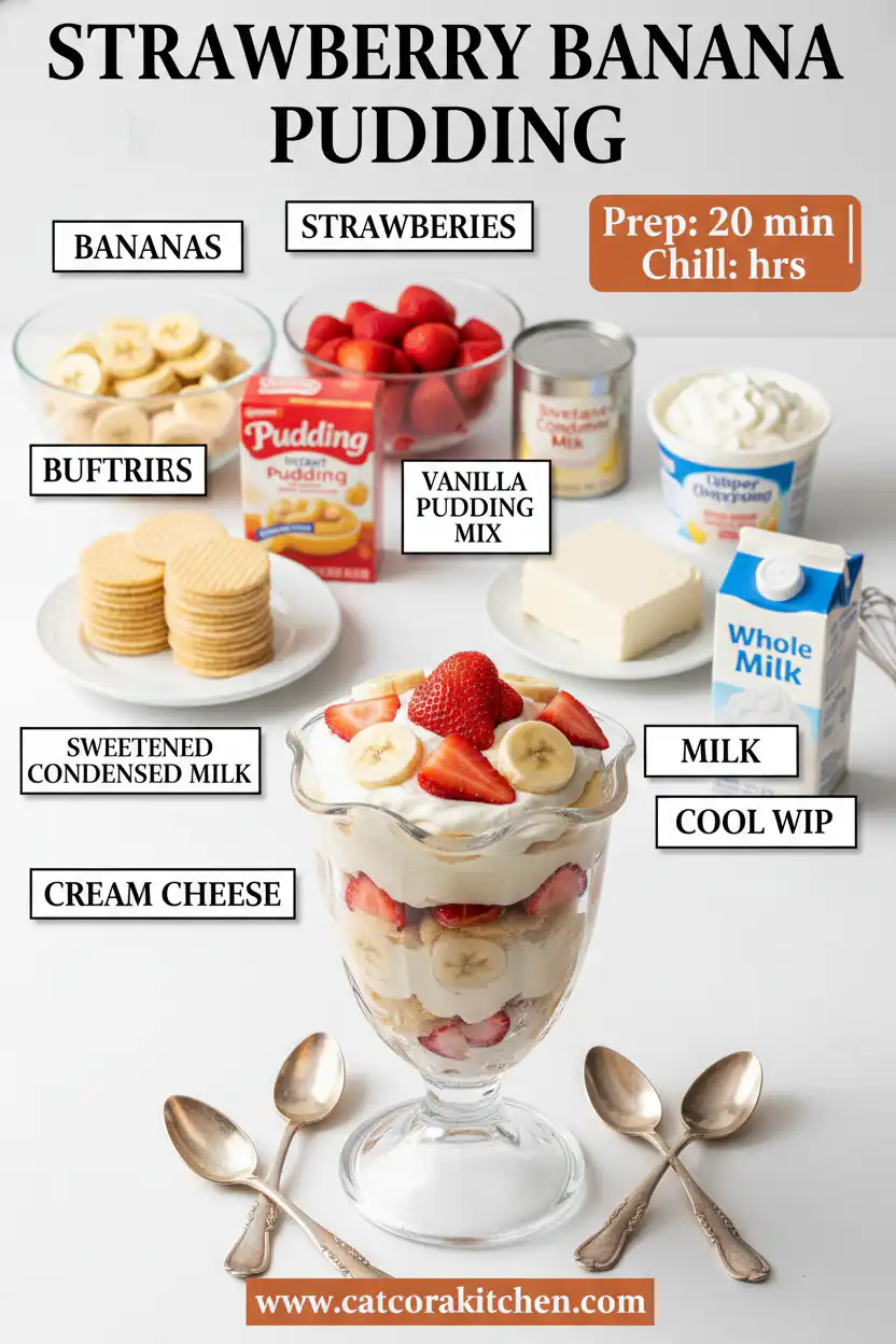 Strawberry banana pudding ingredients