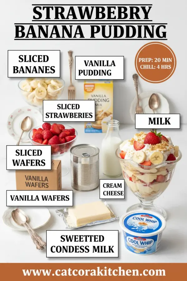 Strawberry banana pudding ingredients