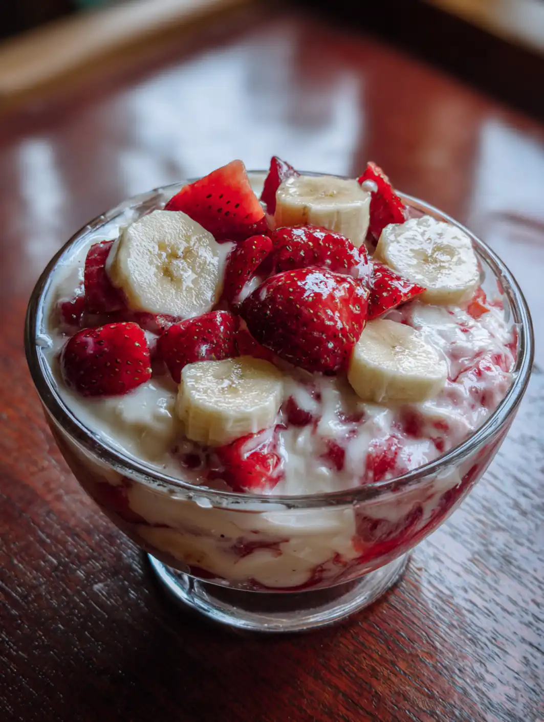 card recipe ingredients and instructions strawberry banana pudding