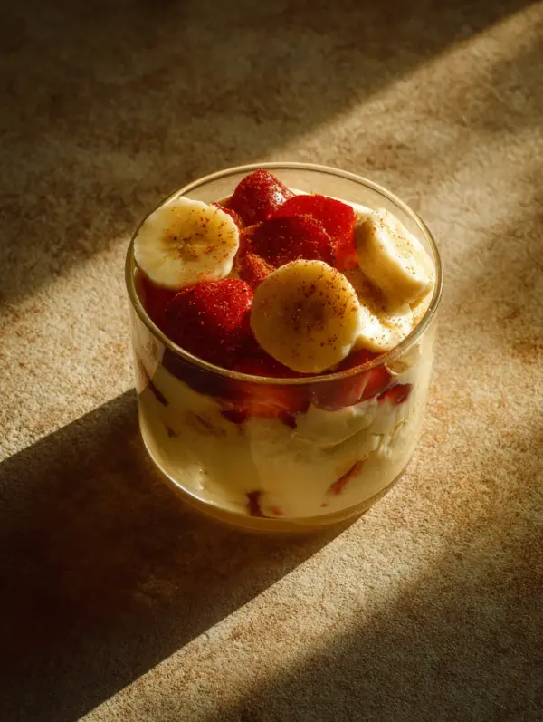 card recipe ingredients and instructions strawberry banana pudding