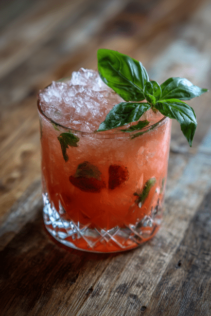 strawberry basil smash cocktail