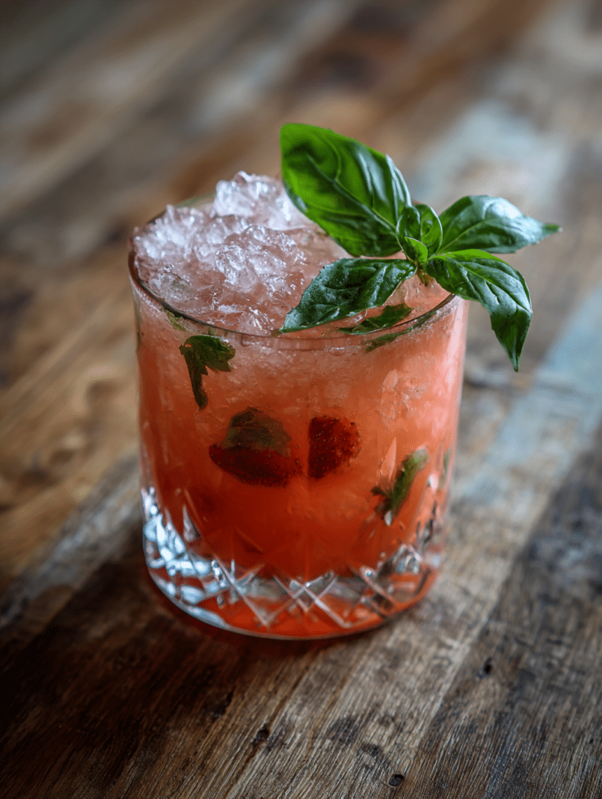 strawberry basil smash cocktail
