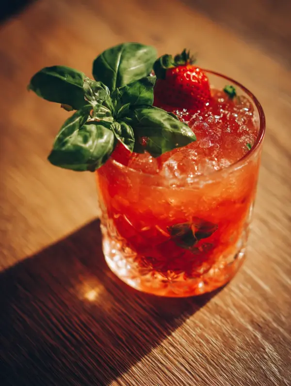 card recipe ingredients and instructions strawberry basil smash cocktail