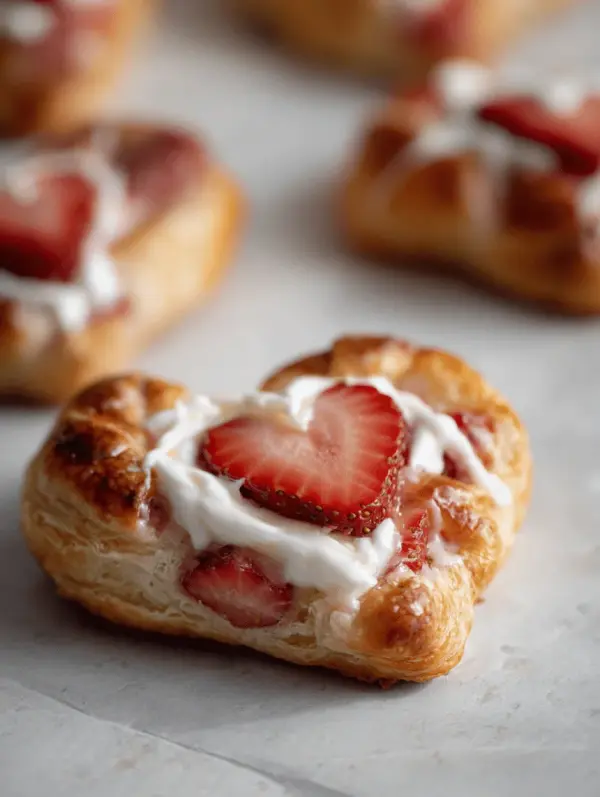 strawberry cream cheese heart danishes