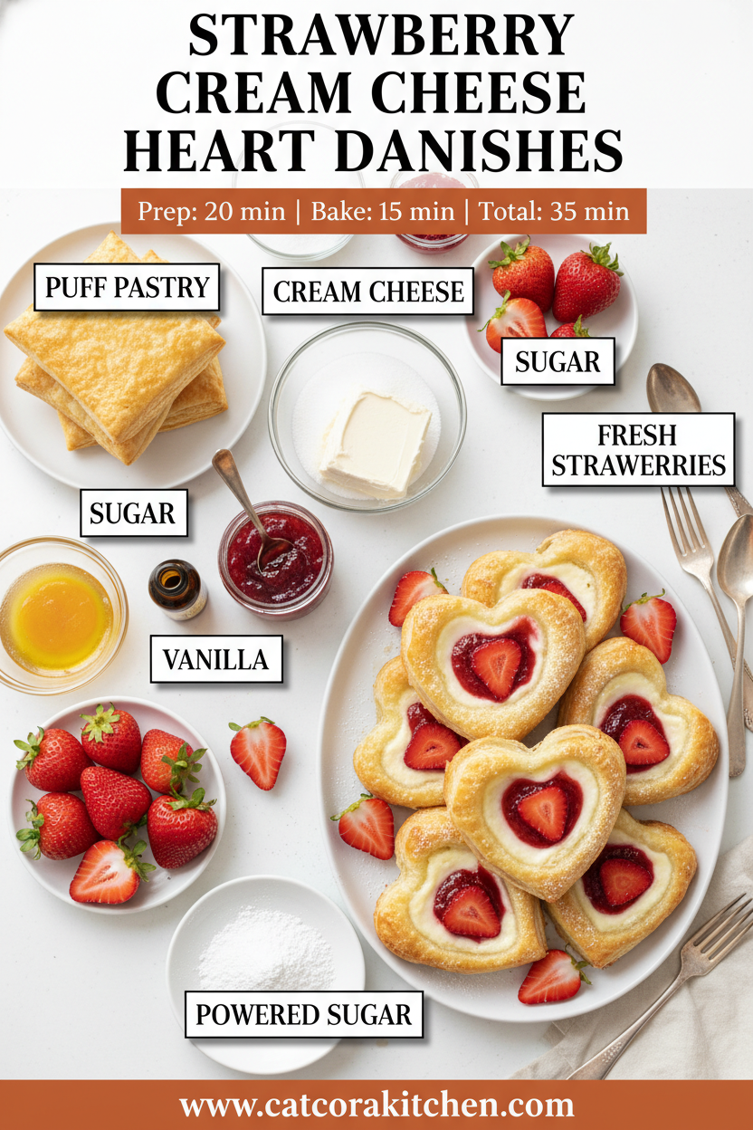 Strawberry cream cheese heart danishes ingredients
