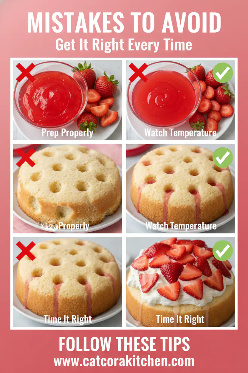 Strawberry poke cake common mistakes
