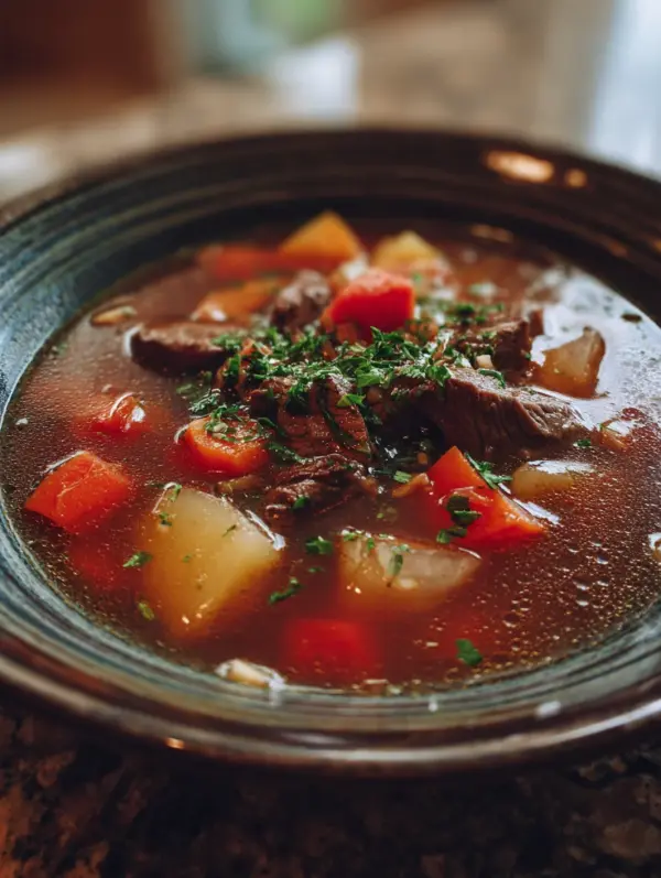 card recipe ingredients and instructions vegetable beef soup