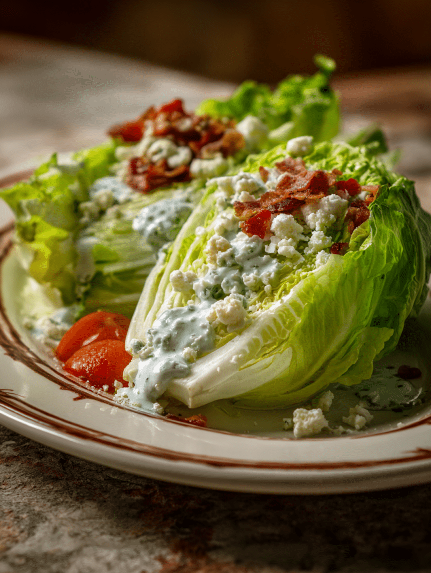 wedge salad with blue cheese dressing