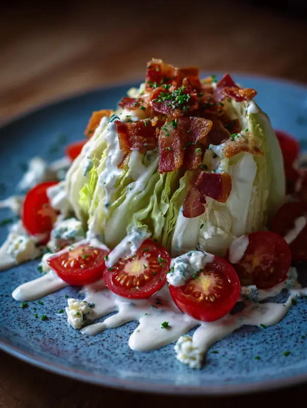 card recipe ingredients and instructions wedge salad with blue cheese dressing