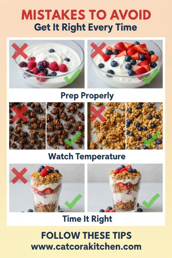 Yogurt parfait with granola and berries common mistakes