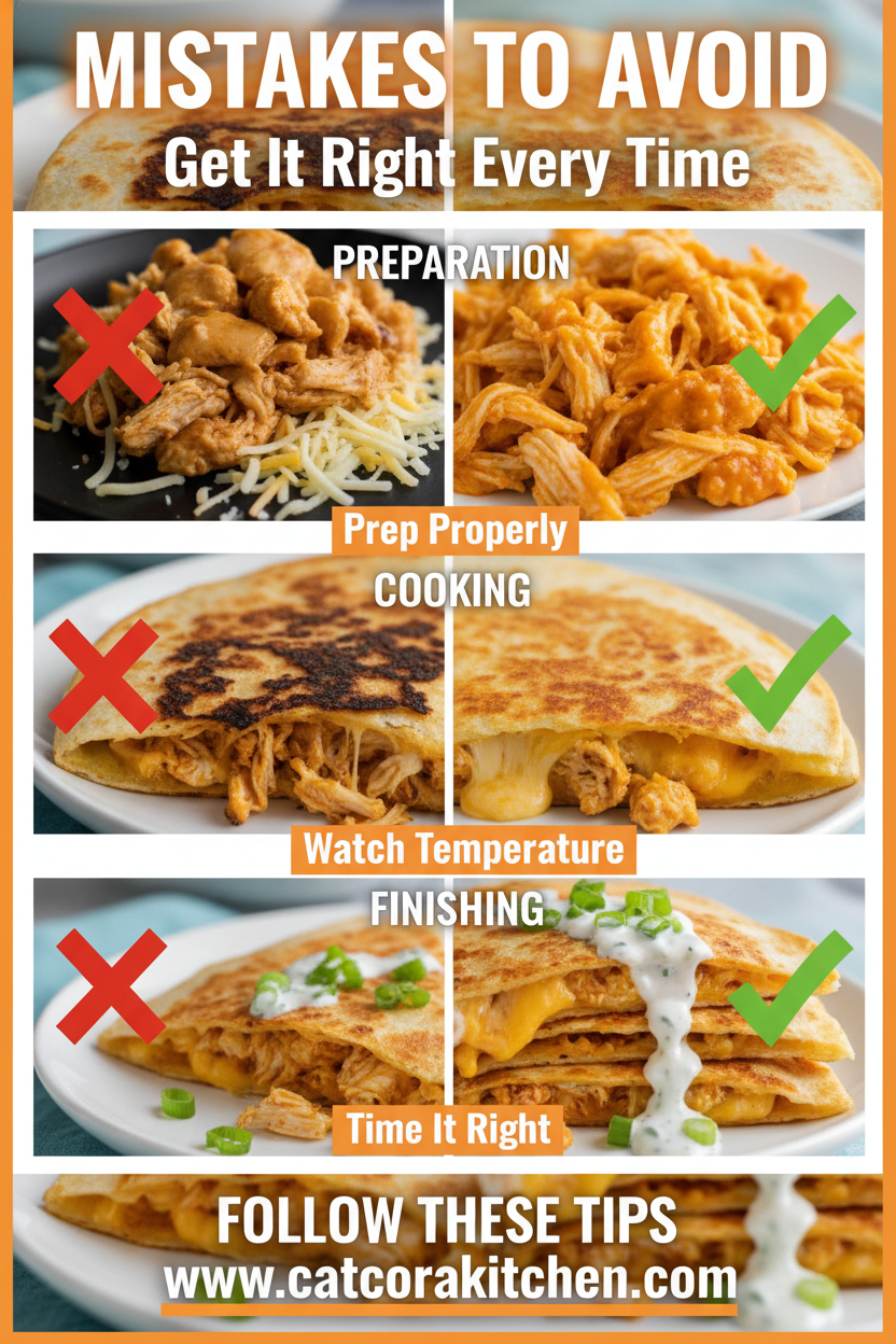 Buffalo Chicken Quesadillas common mistakes