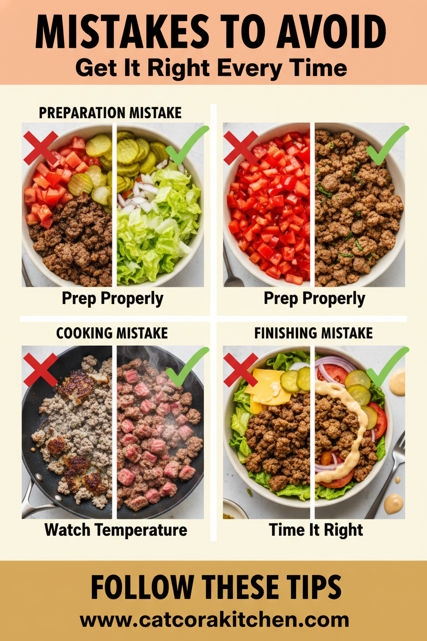 Burger Bowl Recipe common mistakes