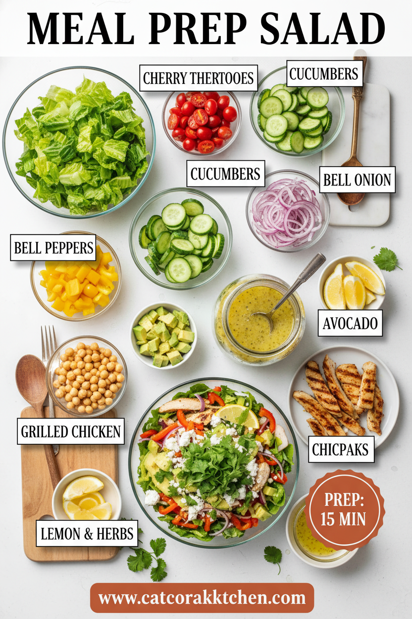 Meal Prep Salad ingredients