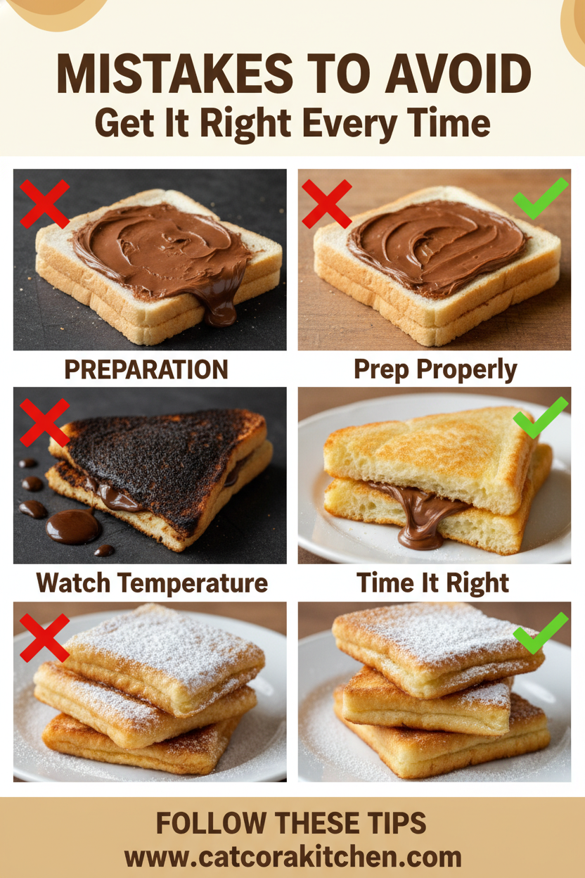 Nutella Toast Pies common mistakes