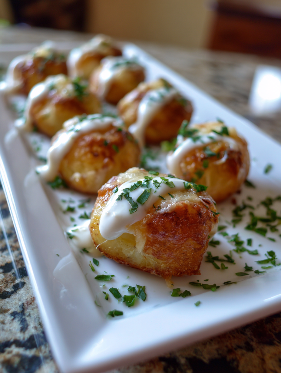 card recipe ingredients and instructions Cheesy Potato Bites