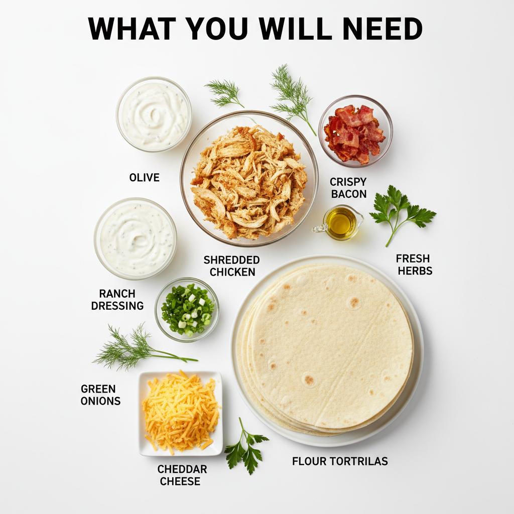 Chicken Bacon Ranch Roll Ups ingredients