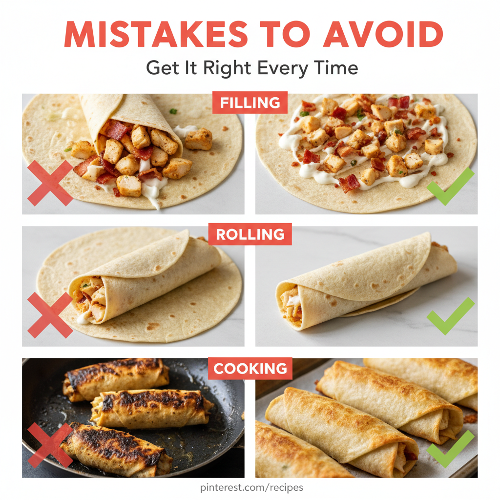 Chicken Bacon Ranch Roll Ups common mistakes