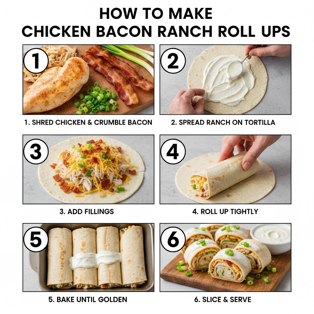 How to make Chicken Bacon Ranch Roll Ups
