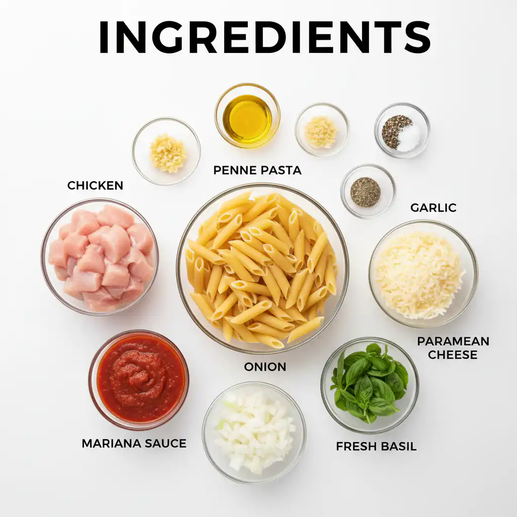 Chicken Penne Pasta ingredients