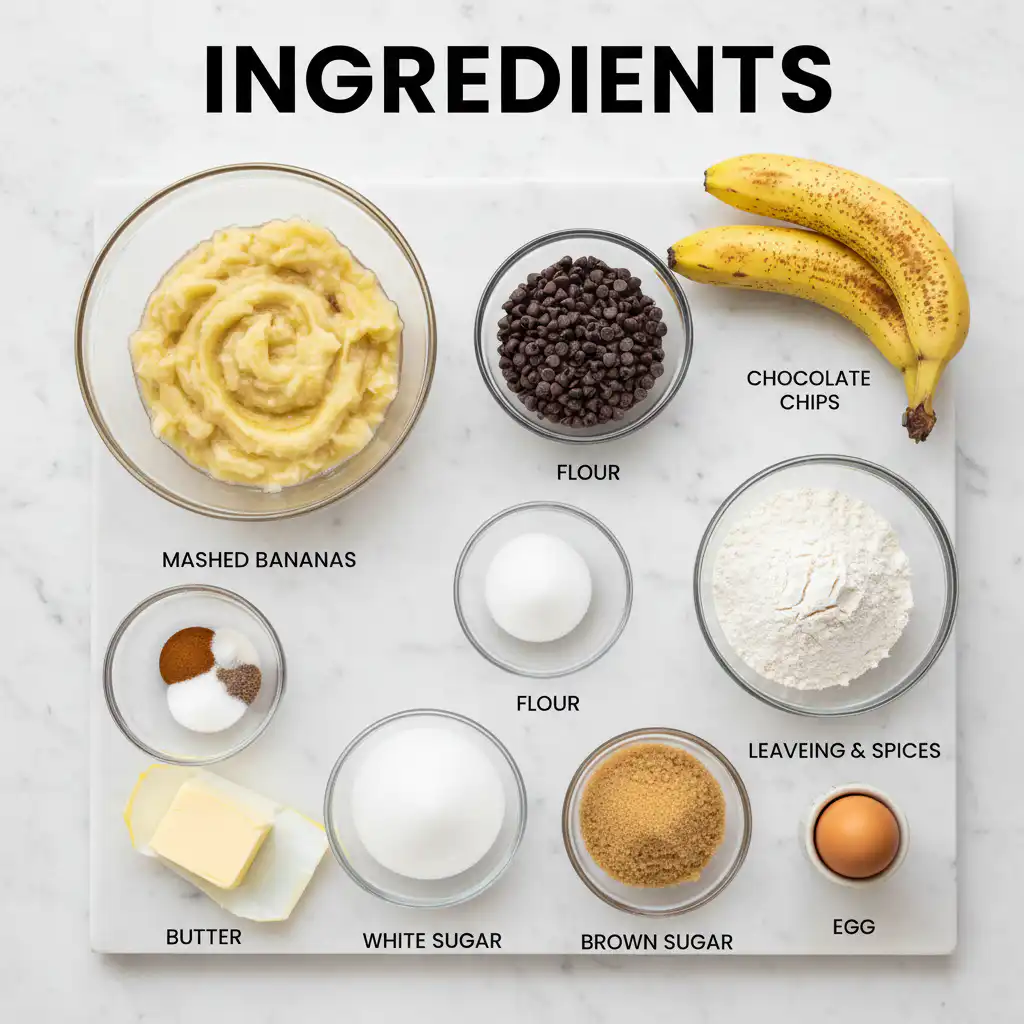 chocolate chip banana bread ingredients