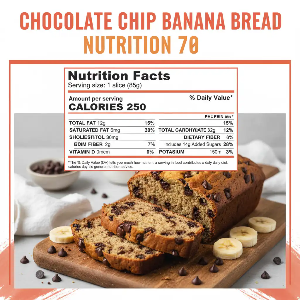 chocolate chip banana bread nutritional information