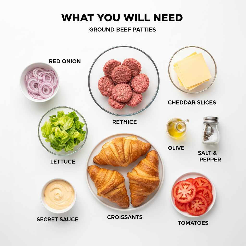 Croissant Smash Burgers ingredients