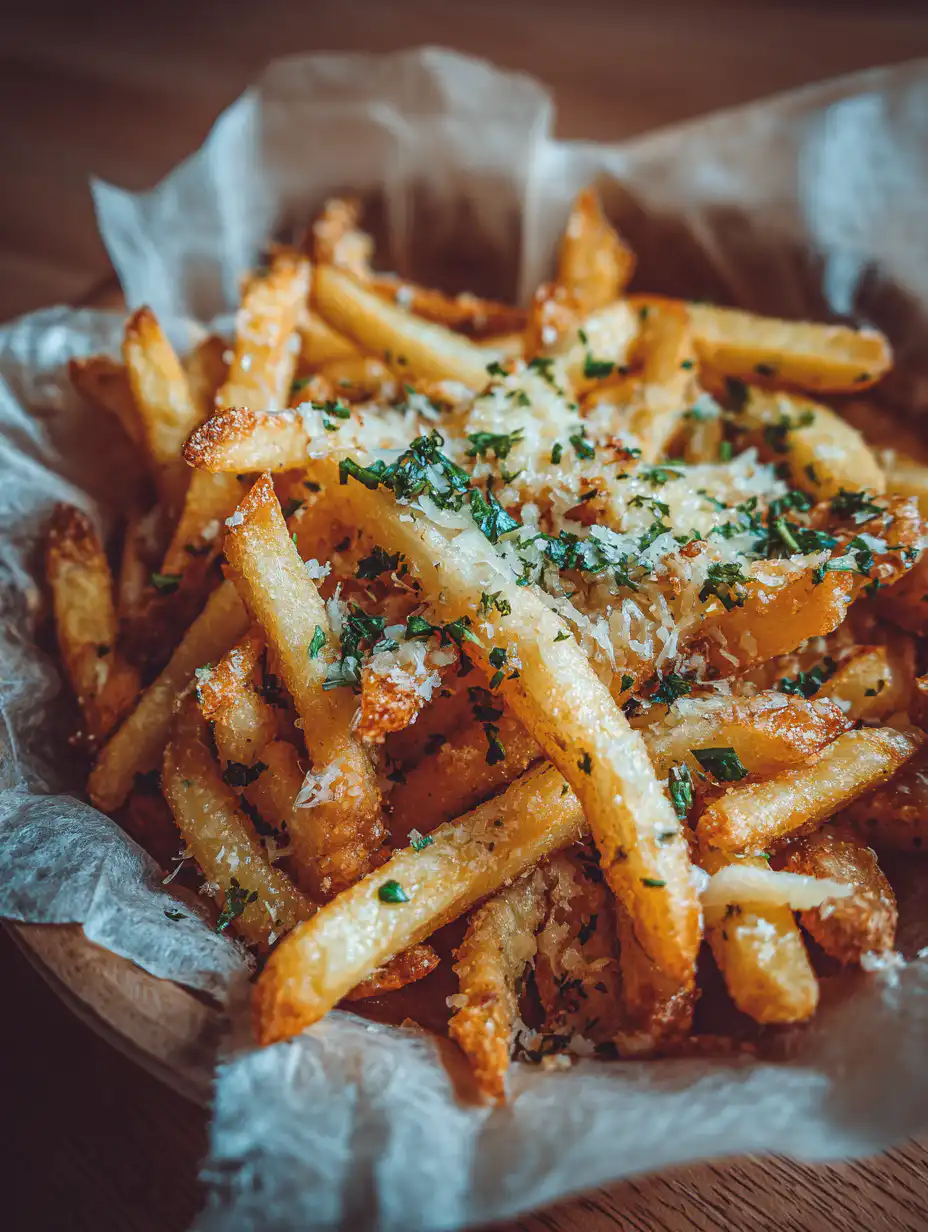 Garlic Butter Parmesan Fries featured