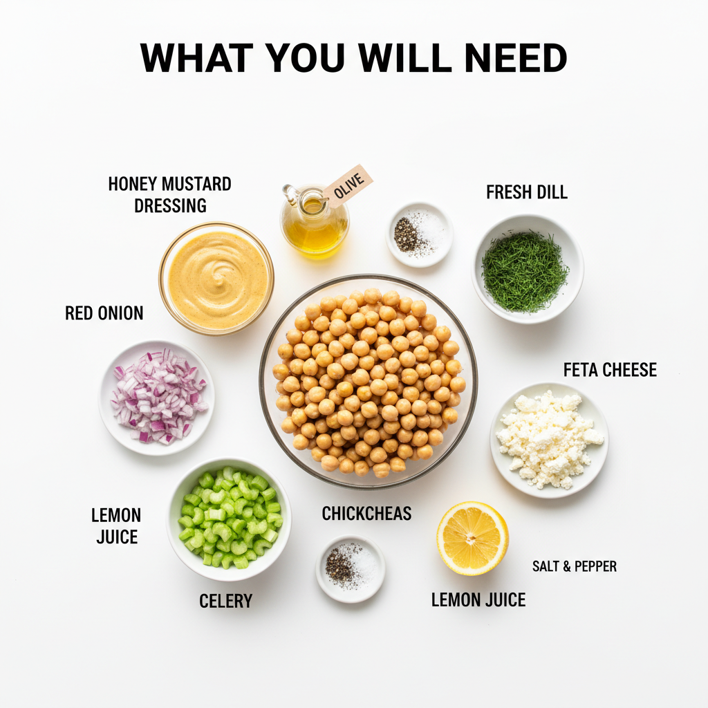 Honey Mustard Chickpea Salad ingredients