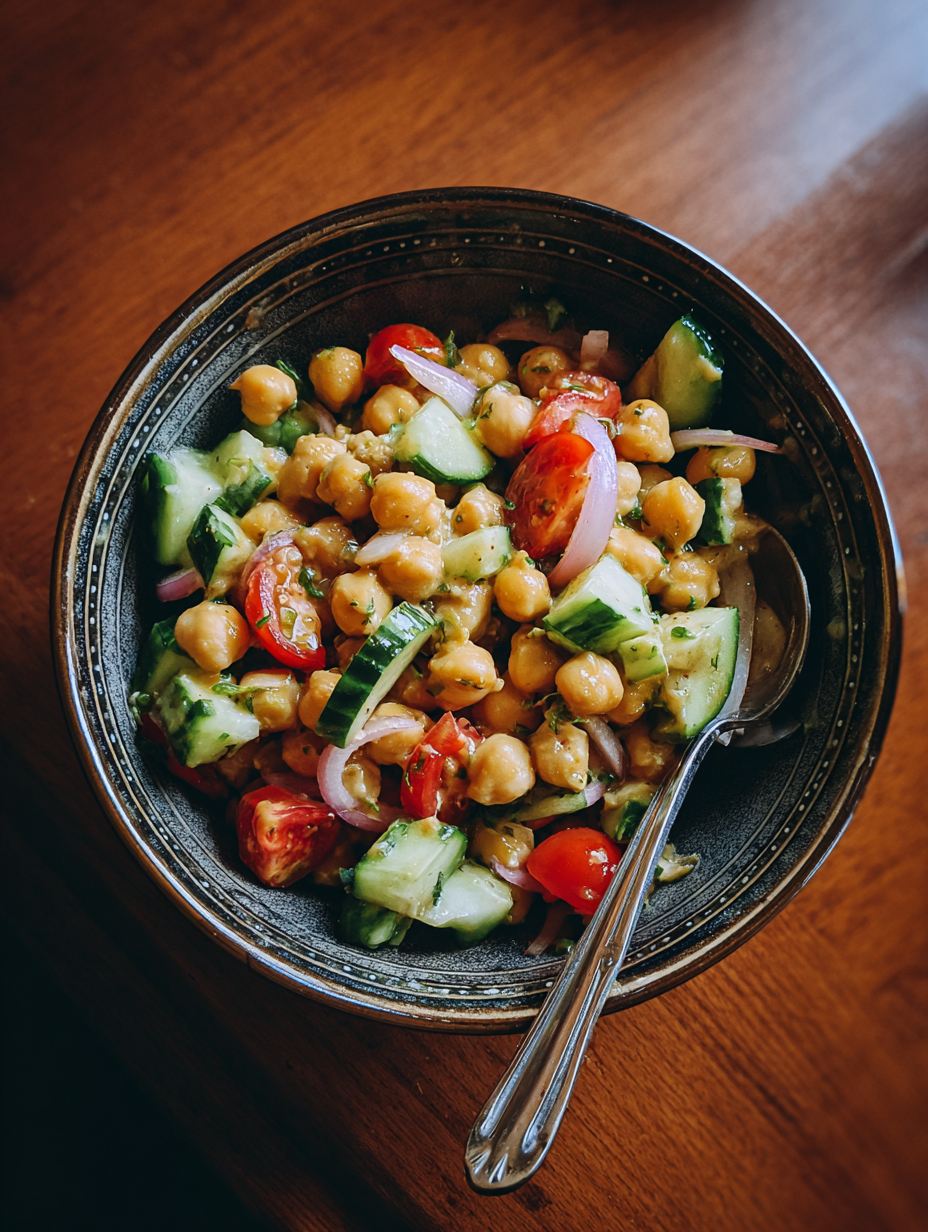 card recipe ingredients and instructions Honey Mustard Chickpea Salad