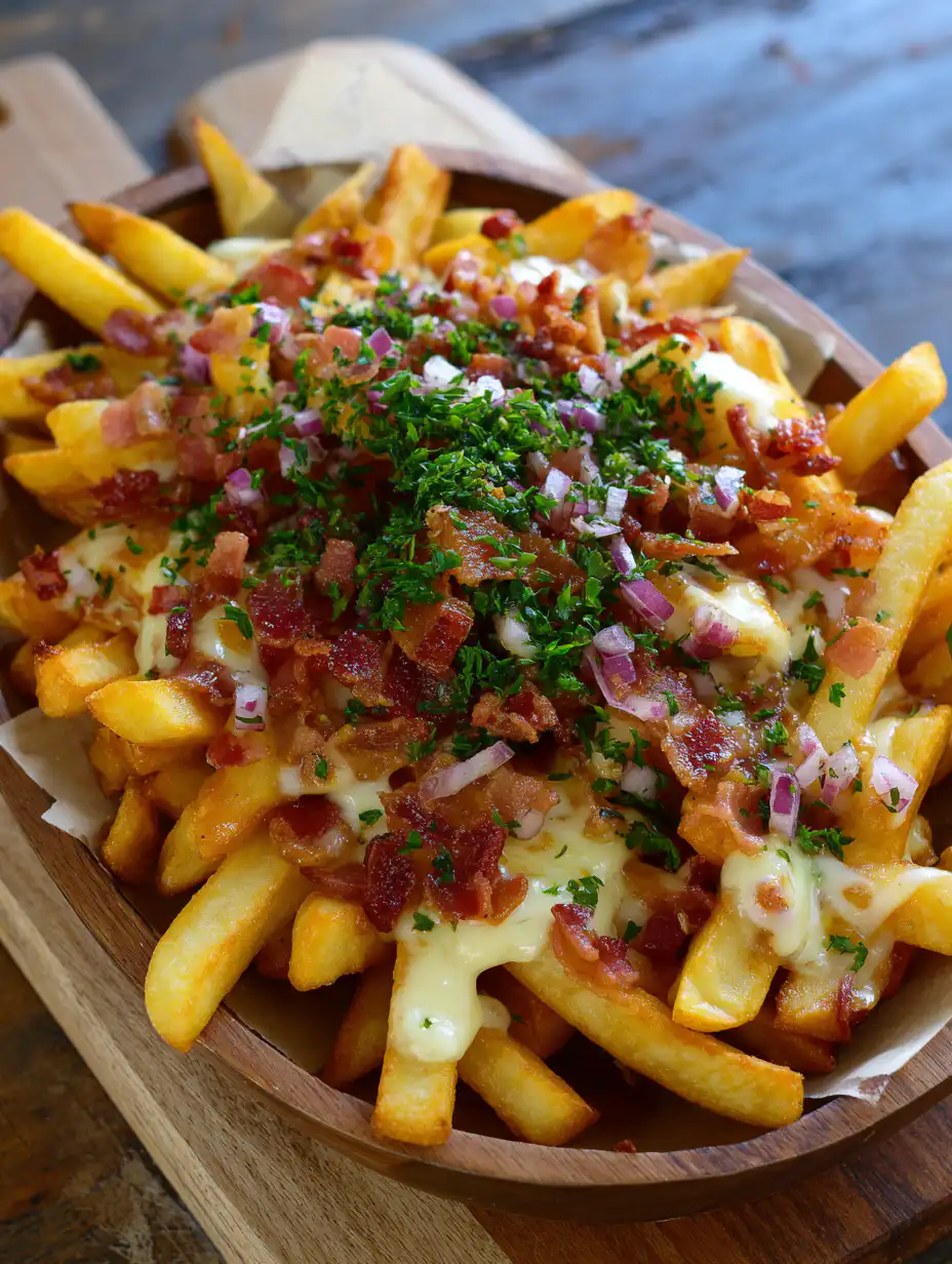 card recipe ingredients and instructions Loaded Bacon Fries