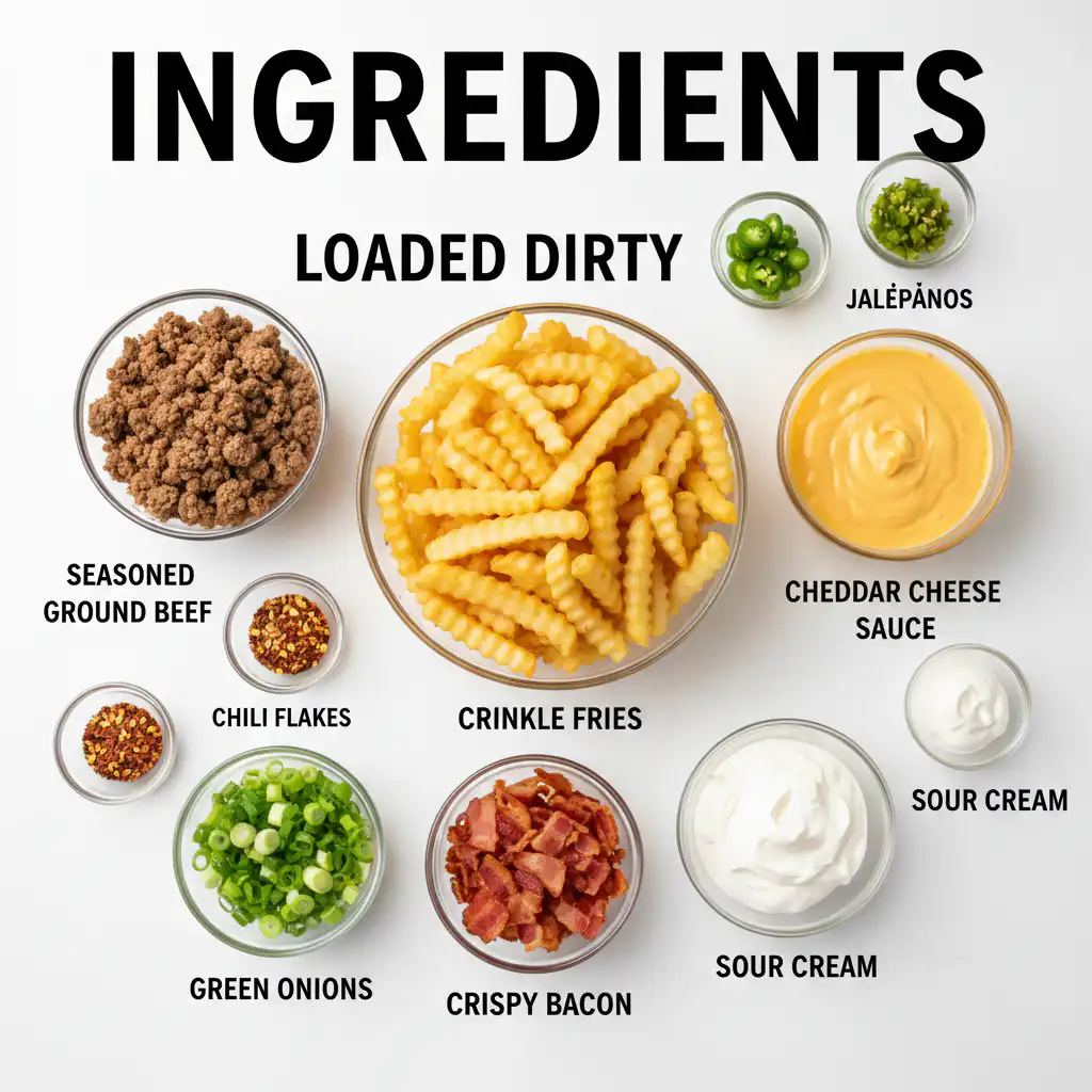 Loaded Dirty Fries ingredients