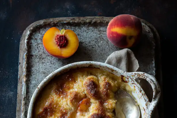 Peach Cobbler Recipe featured