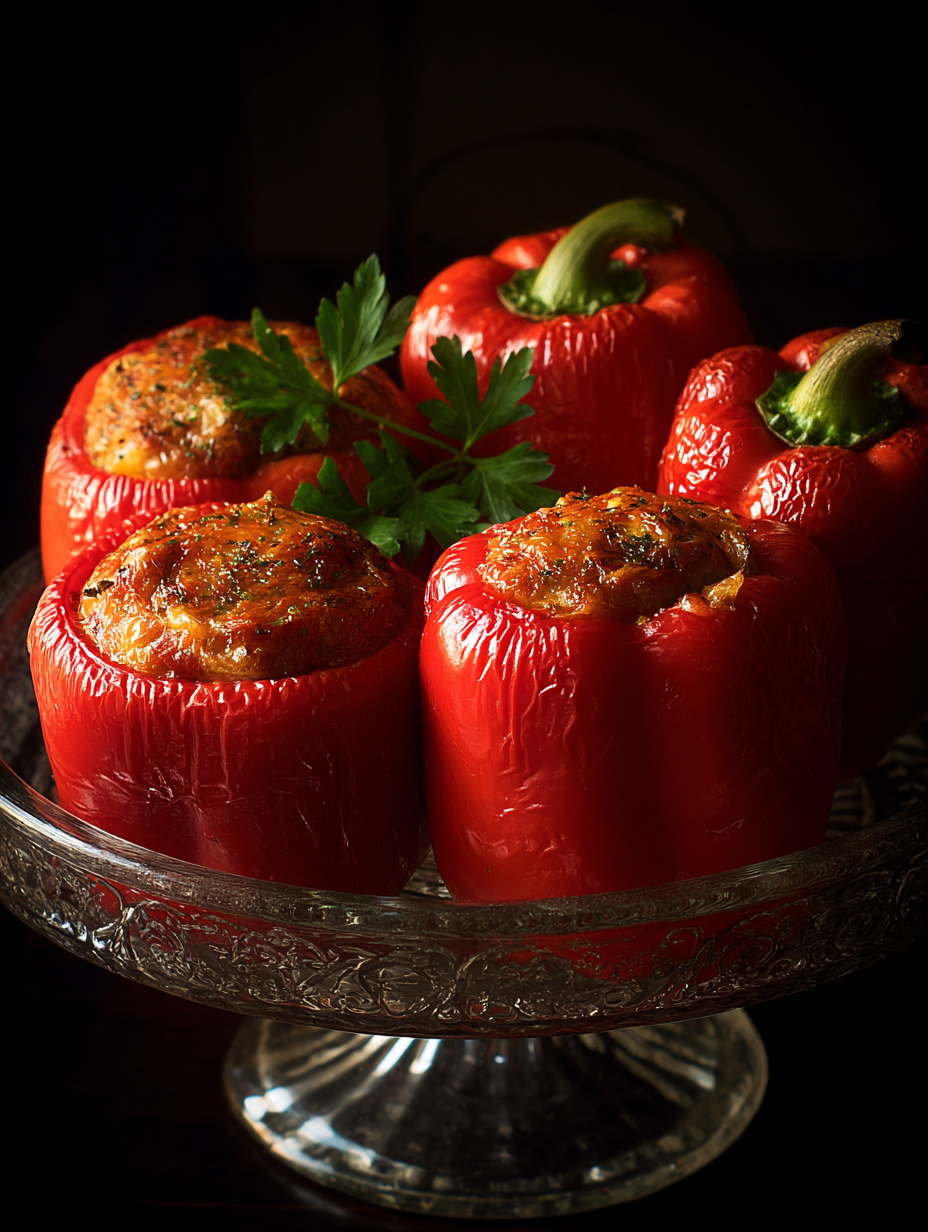 card recipe ingredients and instructions Stuffed Bell Peppers